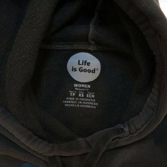 LIFE IS GOOD Positive LOVE HEART PEACE HOODIE HOODED SWEATSHIRT Womens XS - Picture 3 of 3